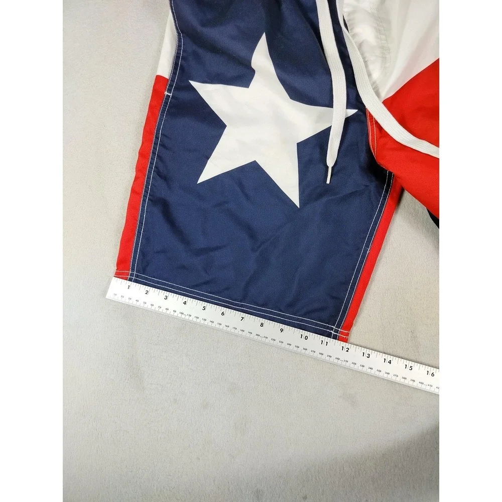 Faded Glory Swim Trunks Shorts Mens Small‎ Texas Flag Mesh Lined Drawstring